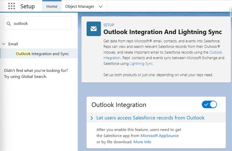 Salesforce outlook integration